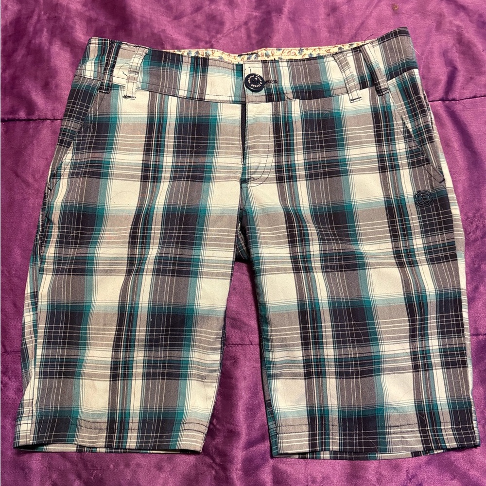 Y2K Element Women's Plaid Shorts - Black, Blue, White